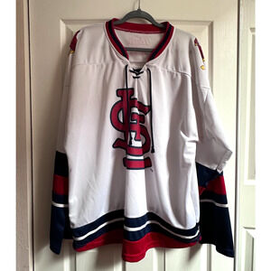 St Louis Cardinals Blues White Hockey Jersey XL Busch SGA 9-16-22 Bally Sports